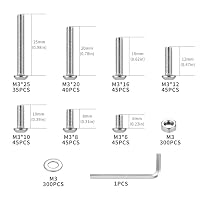 M3 Schrauben Set, 900 Stk Linsenkopfschrauben mit Muttern Set, Innensechskantschrauben Muttern Set, Gewindeschrauben und Muttern Set, Edelstahl Maschinenschrauben Sortiment Unterlegscheiben Set(M3) – Ansicht 2