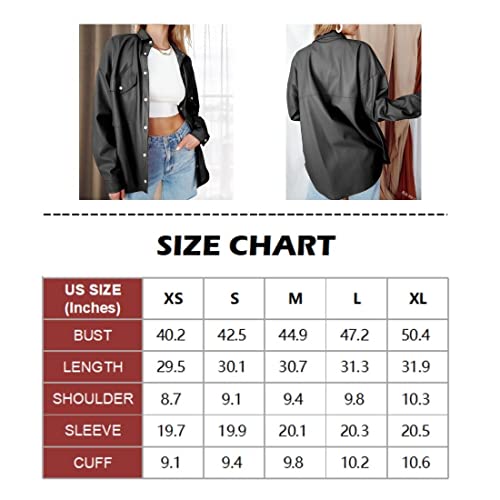 Findthy Women’s Faux Pu Leather Jacket Vintage Lapel Button Up Blazer Biker Coat(0003-Black-Xl) #TOP3