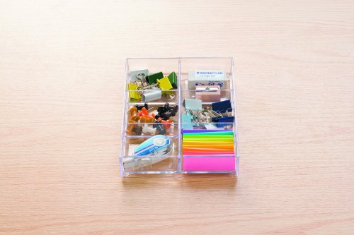 Image of Like-it | MX-T11 | System Tray | Stackable Organizer | Drawer Organizer | A6 | 6 Divide |4.53 inch x 6.06 inch x 1.18 inch | Clear |