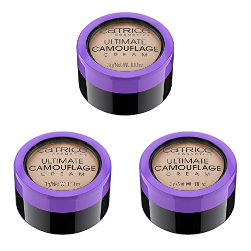 Catrice Ultimate Camouflage Cream, correttore in crema, stick coprente, trucco, non comedogenico, confezione da 3 (3x3 g), n. 020 N Light Beige
