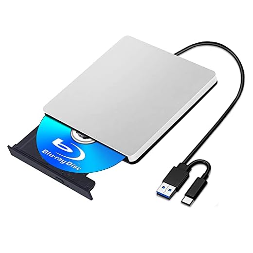 External Blu-ray Drive External Blu-ray Compatible with read BD DVD CD Drive Portable 3D Blu-ray with USB3.0 and Type-C Port, Suitable for Windows XP/7/8/10 MacOS for MacBook PC,Silent Highspeedul
