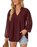 🎗 Diese Bluse ist super bequem und weich zu tragen. Modebluse für Frauen sind aus hautfreundlichem, leichtem, atmungsaktivem und dehnbarem Material hergestellt.