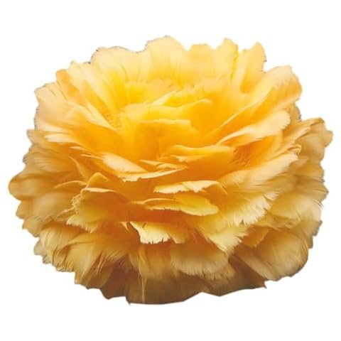 LOVIVER Yellow Artificial Feather Light Shade Cover