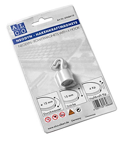 Alco Hakenmagnet Neodym Neodym (Nd) 15mm TG 4000 g weiß