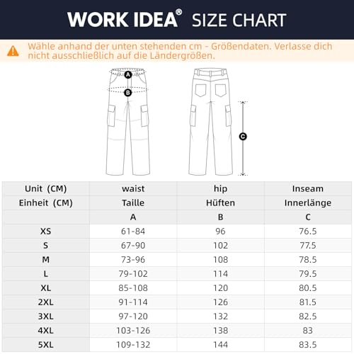 WORK IDEA Damen Outdoor-Hose für anspruchsvolle Wanderungen - Wasserdichtes Material, elastische Passform, Winterwärme, Kontrastfarben-Reißverschlüsse und mehr