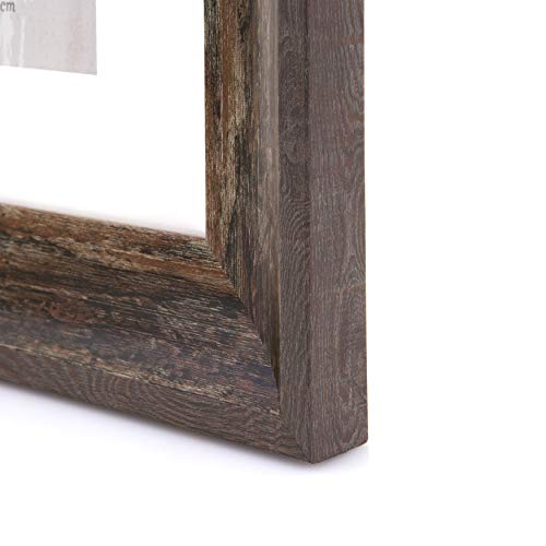 Kenro Bergamo Rustic Brown Wood Effect Picture Photo Frame for Single and Multiple Photographs (7x5 Triple) - Image 2