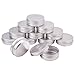Pandahall Elite 2oz 30 Pack Silver Aluminum Round Tins Empty Slip Slide Round Containers Bottle with Screw Lid for Lip Balm,Crafts,Cosmetic,Candles,Travel Storage