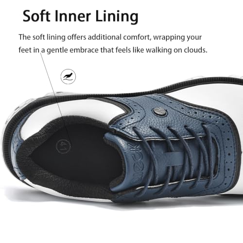 Image of Mens Golf Shoes Traditions Waterproof with Fixed Spikeless Sole Professional