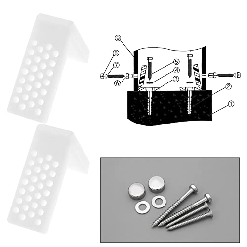 The Lord of the Tools 2 Sets Floor Toilet Fixing Kit L Shape Toilet Bidet Fixing Bolts Replacement Bathroom Repair Fixings Bracket and Screws Accessories for Bathroom Toilet - Image 2