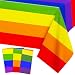 Jremreo 3 Pieces 54 x 108 Inches Rainbow Plastic Tablecloth, Disposable Rectangle Pride Striped Table Covers for LGBTQ Events, Wedding Decorations, Pride Month, Summer Picnic, and Birthday Supplies