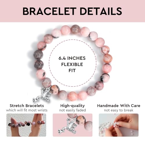 Lucky Frog Bracelets for Women Mom Friends Aunt Grandma,Best 2025 Lucky Healing Stone Bracelets Gifts for Birthday Christmas Morther Day Graduation-902