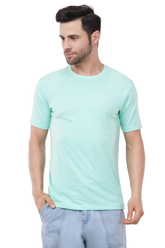 tiniesMen's Cotton Crew Neck T-Shirt | Regular Fit Plain Solid Half Sleeve | Comfortable Casual T-Shirt for Men Cotton Tee