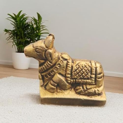 Estatua de Nandi de Latón de 1 pulgada para decoración y adoración miniatura 5