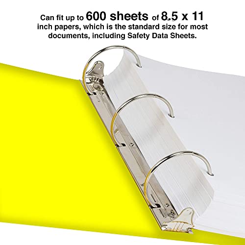 Sds Binder, Heavy Duty 3 Ring Binder 3 Inch, English Spanish Bilingual, 600 Safety Data Sheets Capacity, Pack Of 2 #TOP3