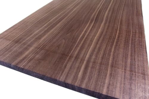 Generisch AMERIKANISCHER NUSSBAUM MASSIVHOLZ (100cm x 20cm x 1,4cm) Edelholz, Wandregal, Brett, Bohle, Planke, Griffholz, Messergriff, Schnitzholz, Holzblock, Drechselholz ++ Rarität ++