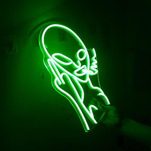 Green Alien LED Light Up Neon Signs for Wall Decor Alien Neon Light for Man Cave, Bar, Gameroom, Bedroom, Halloween Decoration, Home
