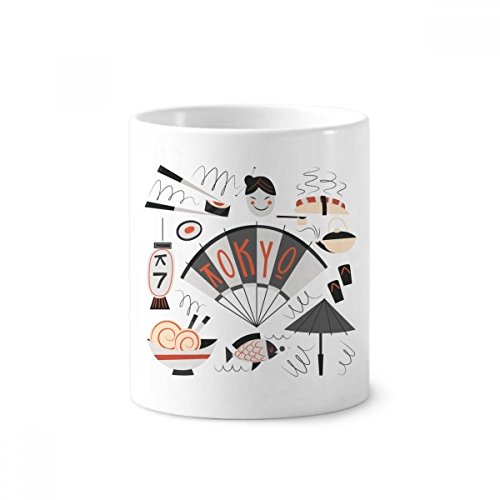 Mug Geisha en céramique blanche de 350 ml style Japon Tokyo idéal en porte-brosse à dents