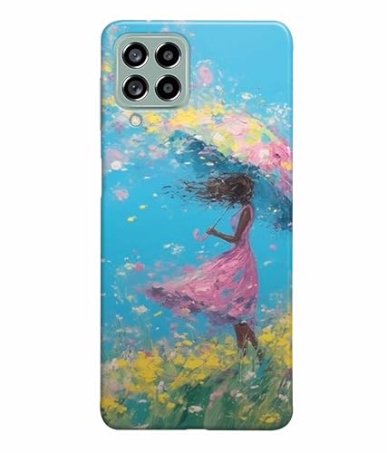 Image of Printed Hard Back Case Cover & Compatible for Samsung Galaxy M53 5G / M536Bzneinu, Samsung M53 5G | Painting Girl with Umbrella (Multicolor) - D1194
