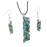 Beavorty Conjunto De 2 Pendientes De Collar Y Pendientes De Moda Para Mujer Collar De Cristal Azul