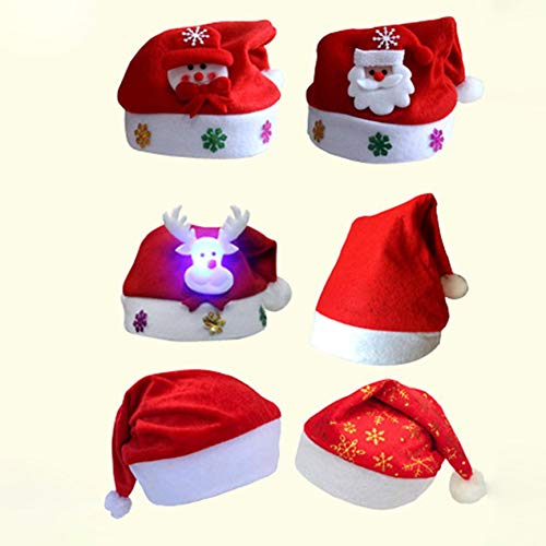 CNluca Chapéu vermelho macio de pelúcia natal para bebê adulto boné de natal para ano novo decoração