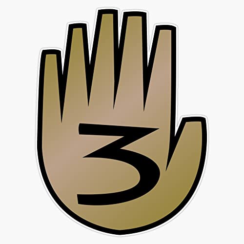 3 Hand Book from Gravity Falls Animated Mystery Journal Hand Number 3 Icon Waterproof UV Resistant Durable 5 Inch 2 Pack Reusable Magnet