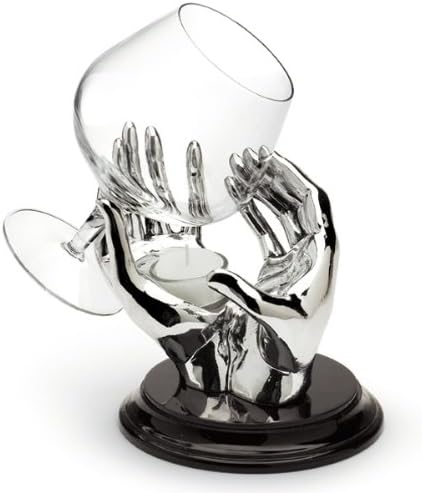ChinelliLe Mani Cognac & Brandy Warmer - Gift Set with Brandy Glass, Warmer Stand & Tealight