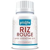 Levure de Riz Rouge Cholesterol avec Coenzyme Q10 PiùLife – 270 Comprimés – Métabolisme des Lipides, Source de Monacoline K, Antioxydant Riche en Fibres et Policosanol
