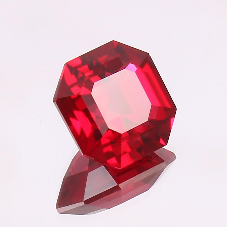 Rubis rouge du Mozambique naturel octogone Asscher cut 12 mm - 4