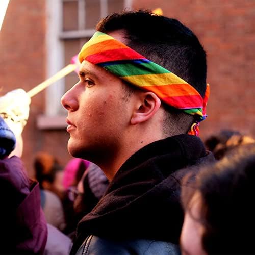2 pcs Rainbow Bandana Gay Pride Accessory Fancy Dress Headband for Party Celebration Supplies
