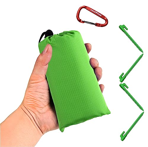 Waterproof Camping Tarp, Ultralight Tent Footprint Backpacking Tarp for Camping, Hiking and Outdoor Activities (Green)