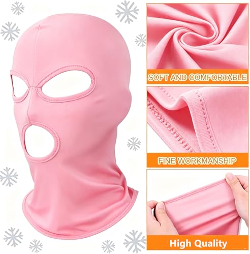 Image of 3 Hole Full Face Mask, Women Men Thin Balaclava Face Mask for Motorcycle Bike Hunting Cycling Cap Ski