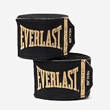 Everlast Elite - Fasce per mani 457 cm, z nylonu i poliestru, tkanina przepuszczająca powietrze, opaska na rzep, protezione per polsi e nocche, da indossare sotto i guanti da boxe o da allenamento