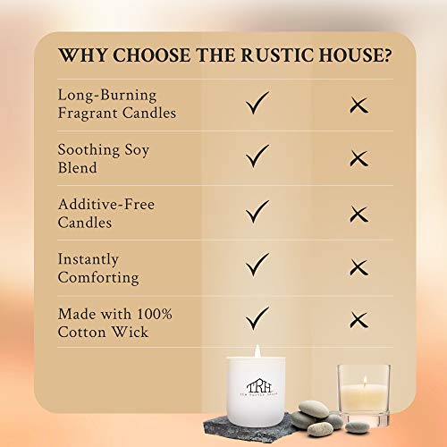 The Rustic House Candles Soy Wax Spring + Summer Scented Candle | Long Burning Fresh Scent Floral Candle | Hand Poured Clean Linen Candles In Glass Container With Wood Lid,Olive Blossom #TOP4