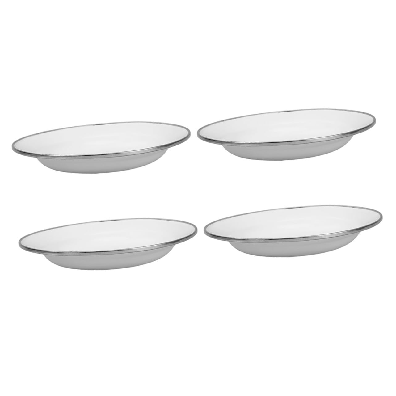 Gatuida Platos de Aperitivos de Esmalte Blanco Grueso 4 Piezas Retro