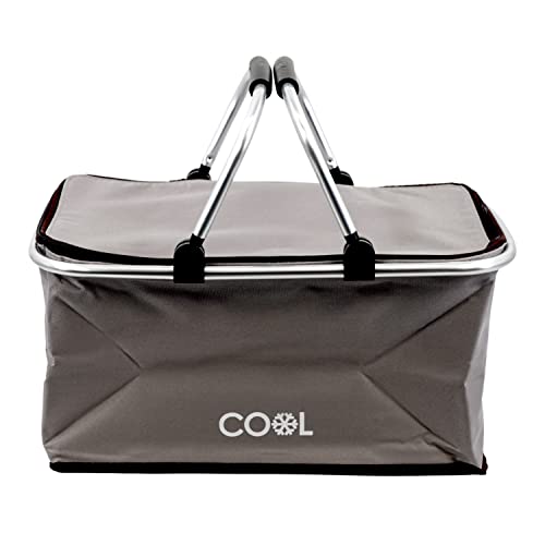 35L Folding Insulated Cooler Bag - Grey