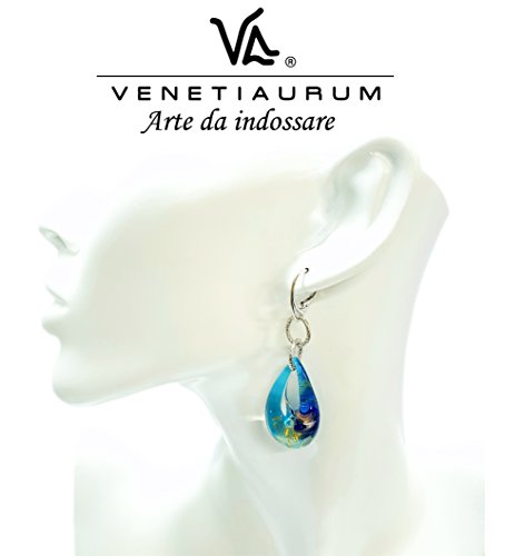 Venetiaurum - Boucles d'oreilles pour Femme avec Sphères en Verre de Murano Original et Argent 925 - Bijou Certifié Made in Italy – vue 2