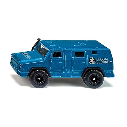 siku 1926, Furgón blindado Rheinmetall Survivor, Coche de juguete, 1:50, Metal/plástico, Azul, Apertura de puertas, incluye pegatinas varios idiomas y 4 lingotes de oro