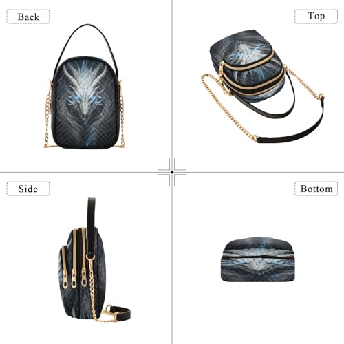 Bolso de hombro Black Dragon para mujer clásico retro miniatura 5