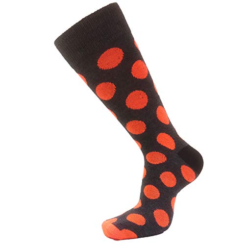 Usbingoshop Mens Cotton Argyle Striped Solid Ribbed Black Crew Dress Socks (10-13, Dots-1) #TOP4