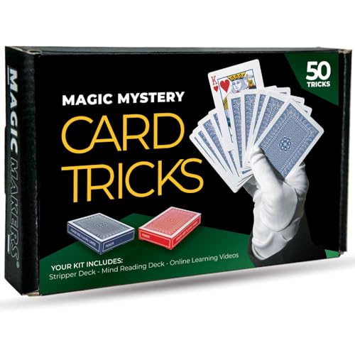 Magic Makers 50 Card Tricks Kit with 2 Decks Magic Mystery Cards