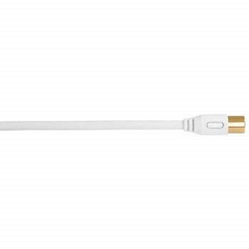 Hama 1.5 m, 2XCOAX 1.5 m Coaxial Coax Coaxial Cable – White (2XCOAX, Coax Coaxial Cable, Coaxial, Gold, Right, Right, 1.5 m)