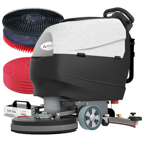 Aiolith AF2013 Walk-Behind Commercial Floor Scrubber, 20" Path, 5H Runtime,