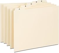 Vista 1 de Staples® Guía de archivos de índice A-Z, letra, Manila, 25/set (ST118257)
