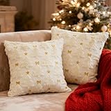 Set de 2, design adapté – Contient deux housses de 45,7 x 45,7 cm pour garnitures de coussin standard (les garnitures ne sont pas incluses dans la livraison). Parfait pour rafraîchir votre décoration intérieure de Noël.