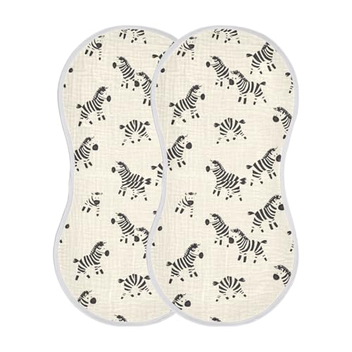 Baby Zebras Cotton Muslin Burp Cloths Large Soft Touch spit up Rags for Unisex Babies Set of 2, 22x11in