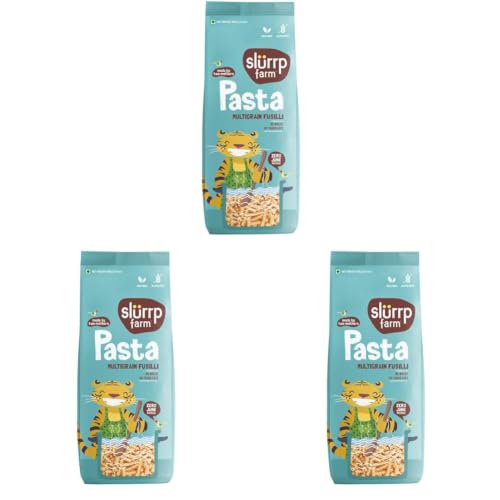 Image of Slurrp Farm No Maida Multigrain Fusilli Pasta | No Transfat | Healthy Pasta made with Brown Rice and Corn | 400 g (Pack of 3)