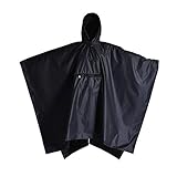 Rain Ponchos for Women - Black Rain Poncho - Waterproof Rain Gear for Women - Lightweight Travel Poncho