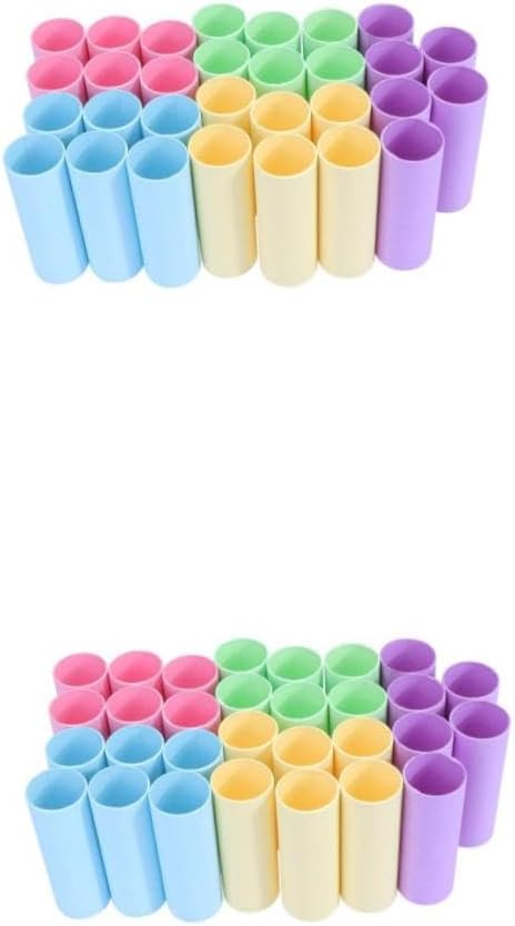 Toyvian 40pcs Creative Paper Tubes Kraft Cardboard Mixed Height Diameter for Art DIY Storage Paintings
