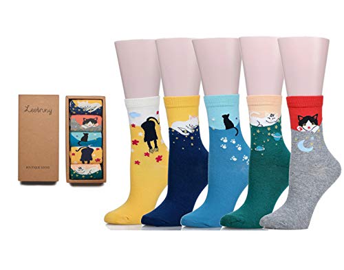 Leotruny Cute Socks Women Cat: Animal Novelty Socks for Women Girls - Ladies Funny Socks with Gift Box