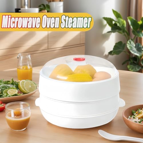 Vaporera Para Microondas,Vaporera De Alimentos Con Tapa | Bol Termorresistente Para Casa Apartamento Hotel Restaurante Negocios De Alquiler - imagen 2